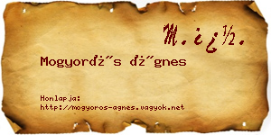 Mogyorós Ágnes névjegykártya